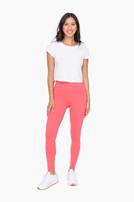 Mono B Tapered Band Essential Solid Highwaist Leggings us.meeeshop - 