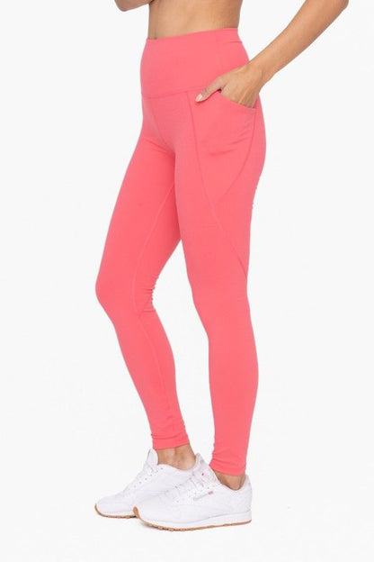 Mono B Tapered Band Essential Solid Highwaist Leggings us.meeeshop - 