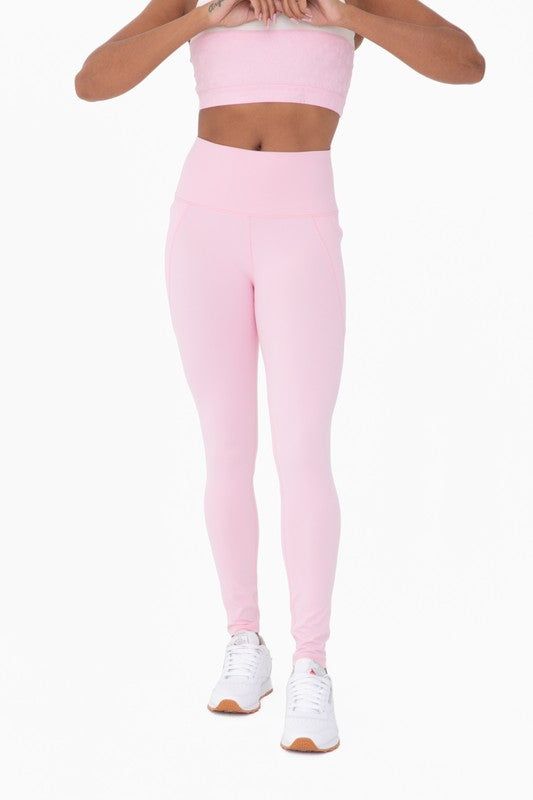 Mono B Tapered Band Essential Solid Highwaist Leggings us.meeeshop - 