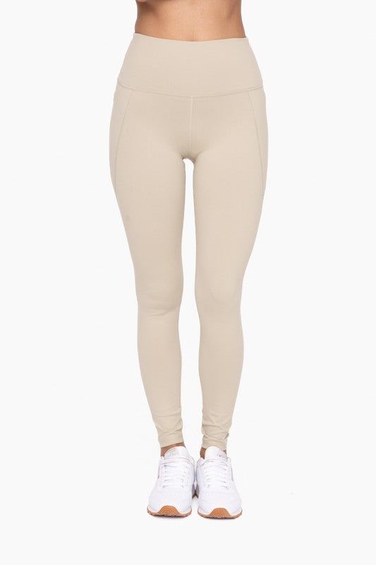 Mono B Tapered Band Essential Solid Highwaist Leggings us.meeeshop - 