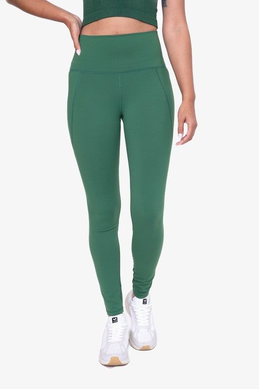 Mono B Tapered Band Essential Solid Highwaist Leggings us.meeeshop - 