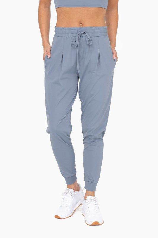 Mono B Solid Pleated Front Joggers - us.meeeshop