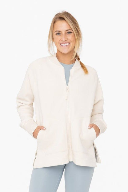 Women's Mono B Microfleece Bomber Jacket - us.meeeshop