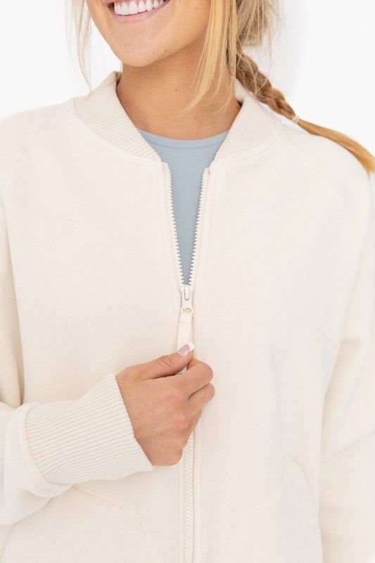 Women's Mono B Microfleece Bomber Jacket - us.meeeshop