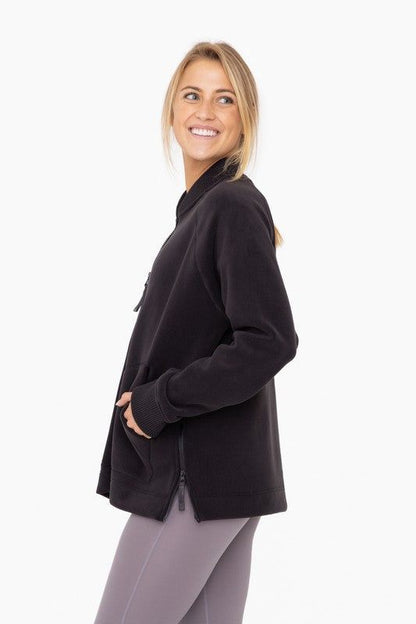 Women's Mono B Microfleece Bomber Jacket - us.meeeshop