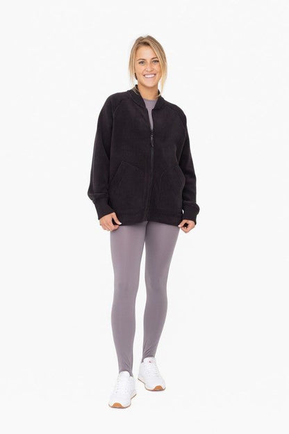 Women's Mono B Microfleece Bomber Jacket - us.meeeshop