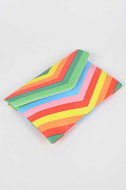 Multi Color Envelope Clutch Bag us.meeeshop - 