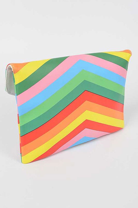 Multi Color Envelope Clutch Bag us.meeeshop - 