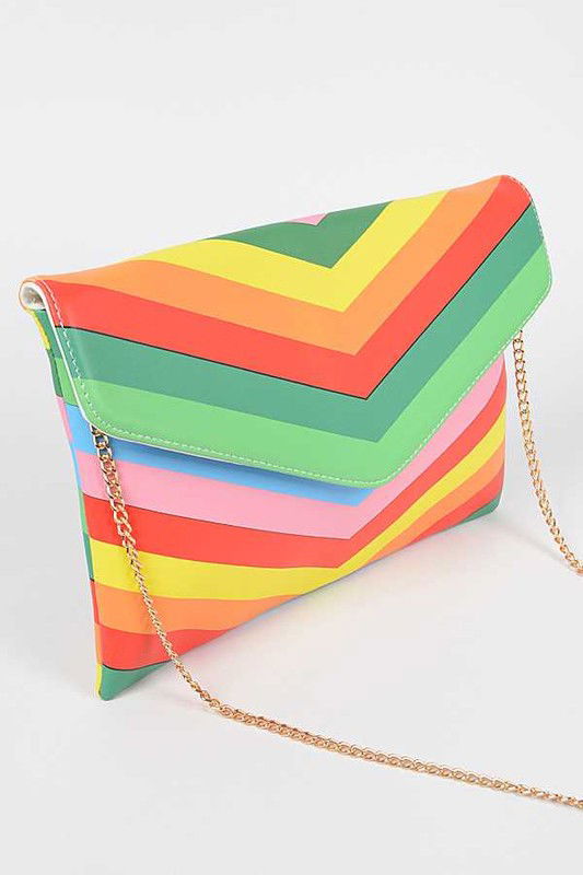 Multi Color Envelope Clutch Bag us.meeeshop - 