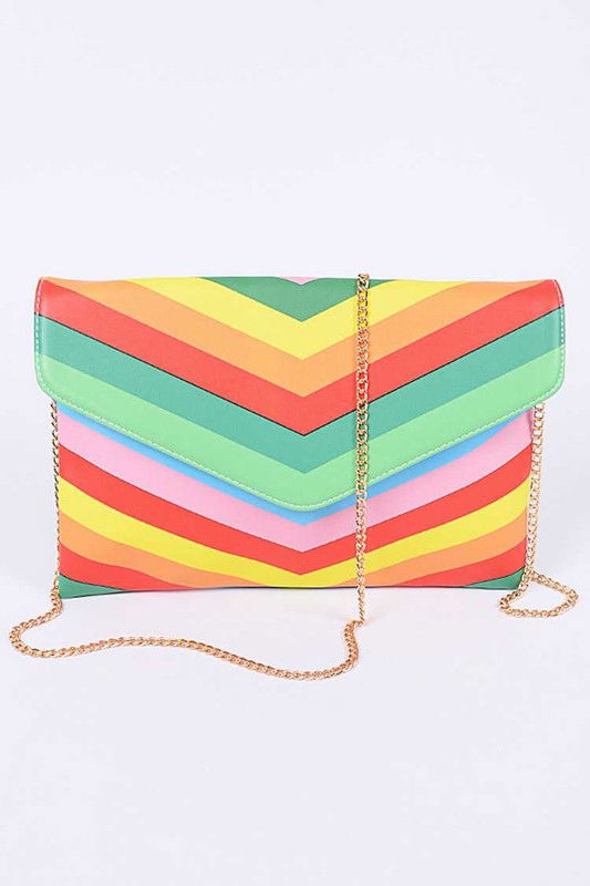 Multi Color Envelope Clutch Bag us.meeeshop - Handbags