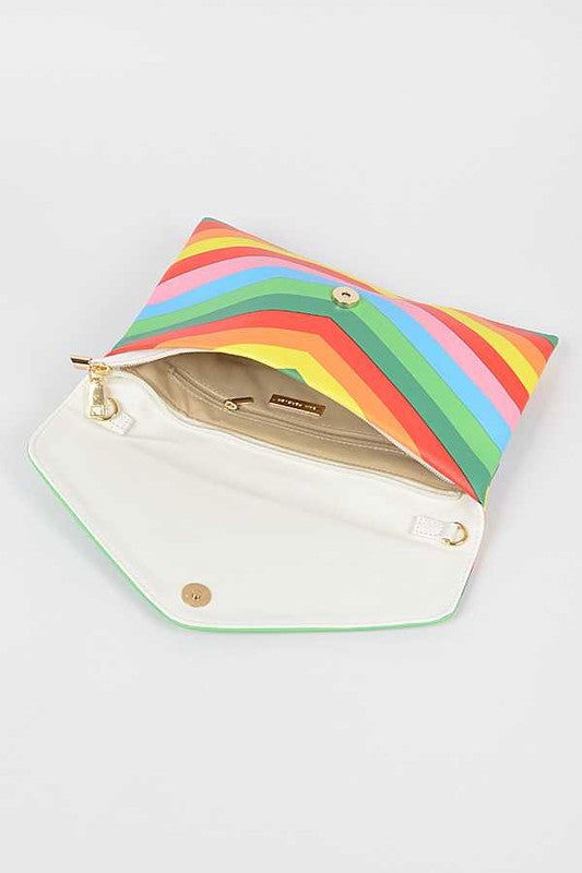 Multi Color Envelope Clutch Bag us.meeeshop - 