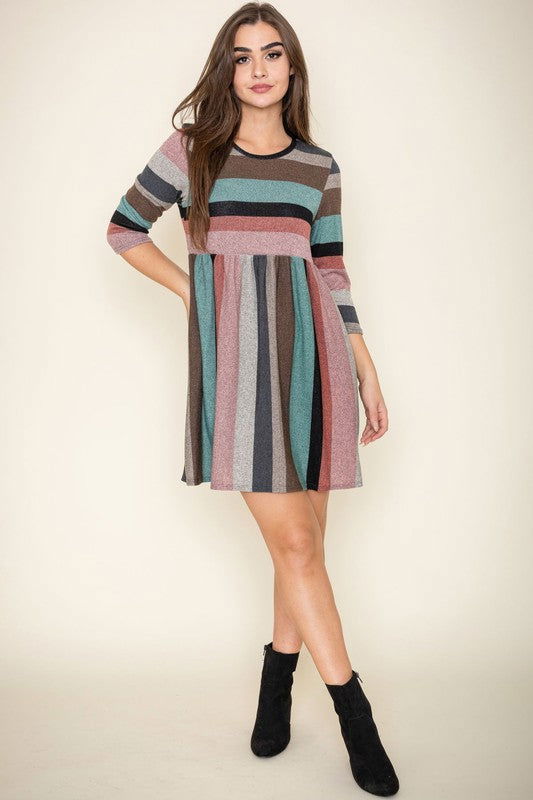 Multi Color Mini Dress us.meeeshop - 