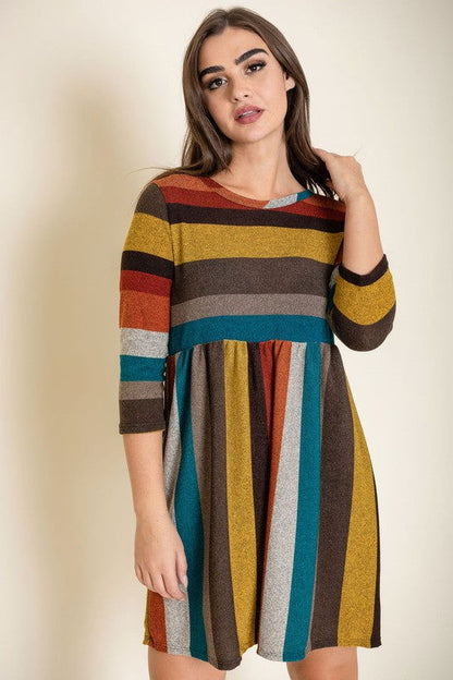 Multi Color Mini Dress us.meeeshop - 