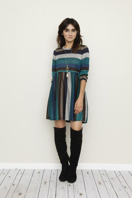 Multi Color Mini Dress us.meeeshop - 