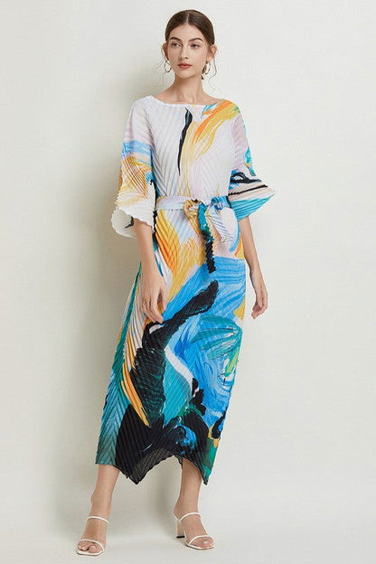 Multi Print Sexy Long Maxi Fashion Dress us.meeeshop - 