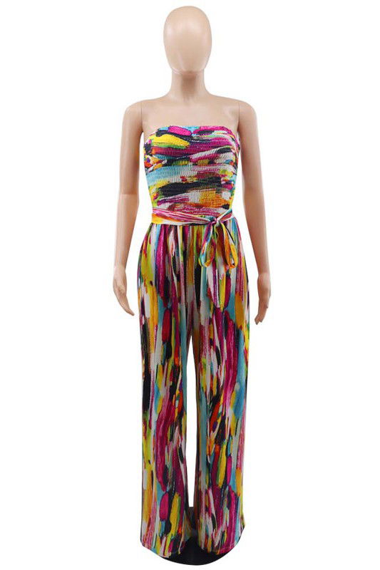 Multi Print Sexy Summer Jumpsuit us.meeeshop - 