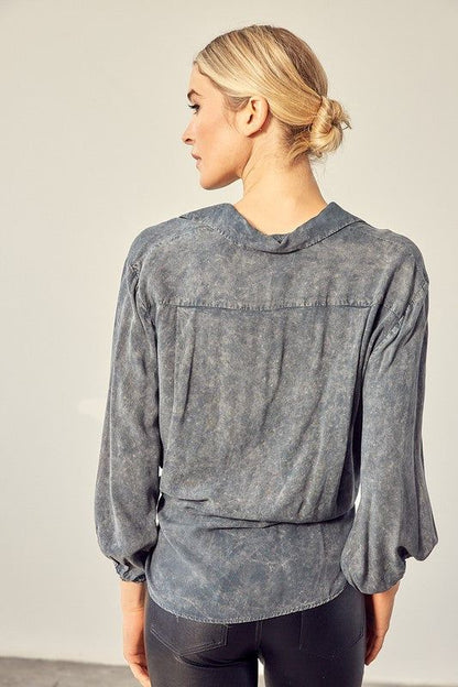 Mustard Seed | Front Tie Garment Dye Shirts us.meeeshop - 