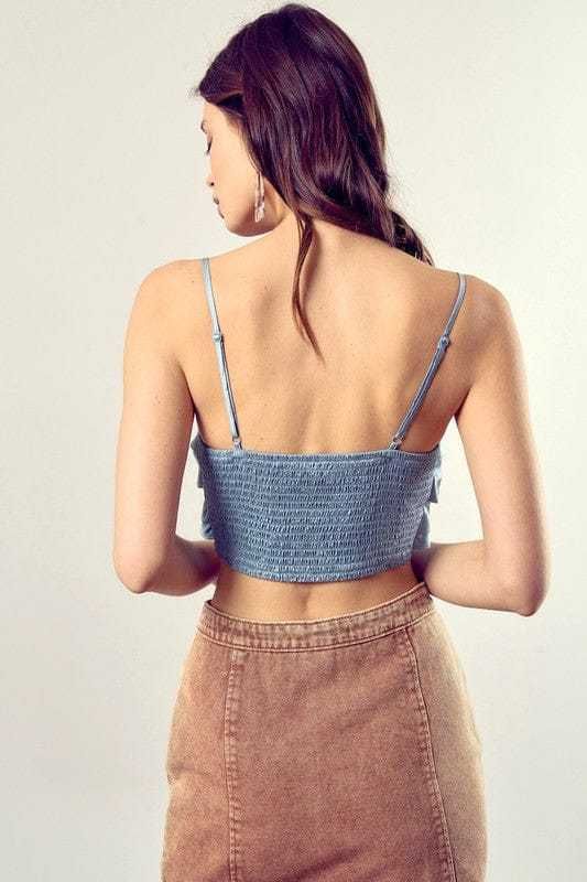 Mustard Seed Front Tie-Up Cami Crop Top us.meeeshop - 