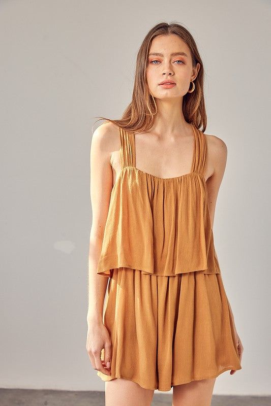 Mustard Seed | Shirring Detail Romper us.meeeshop - 