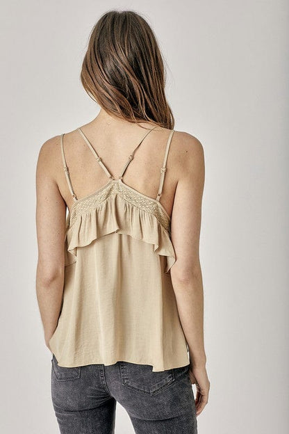 Mustard Seed Trim Detail with Ruffle Cami Top | us.meeeshop