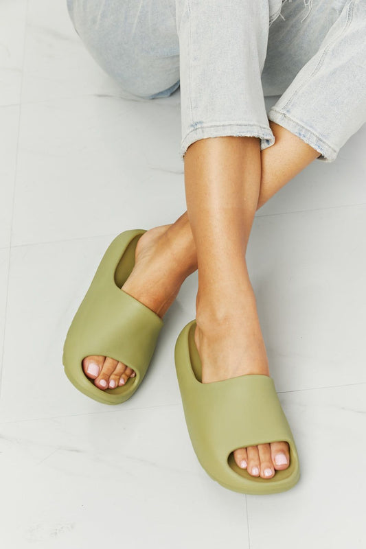 NOOK JOI In My Comfort Zone Slides in Green us.meeeshop - Shoes