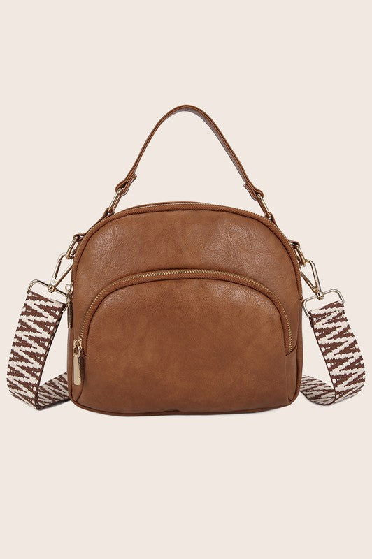 Navi Vegan Leather Trendy Strap Crossbody Bag us.meeeshop - Handbags