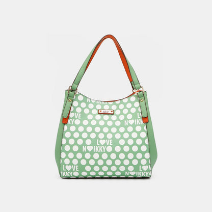 Nicole Lee USA Contrast Polka Dot Handbag us.meeeshop - Handbags