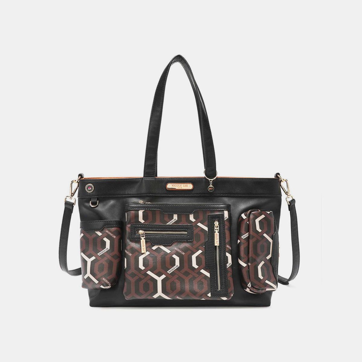 Nicole Lee USA Geometric Pattern Large Handbag us.meeeshop - Handbags