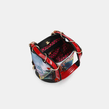 Nicole Lee USA Nylon Multifunctional Bucket Backpack us.meeeshop - 