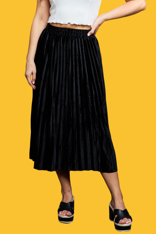 Ninexis | Accordion Pleated Flowy Midi Skirt us.meeeshop - Skirts