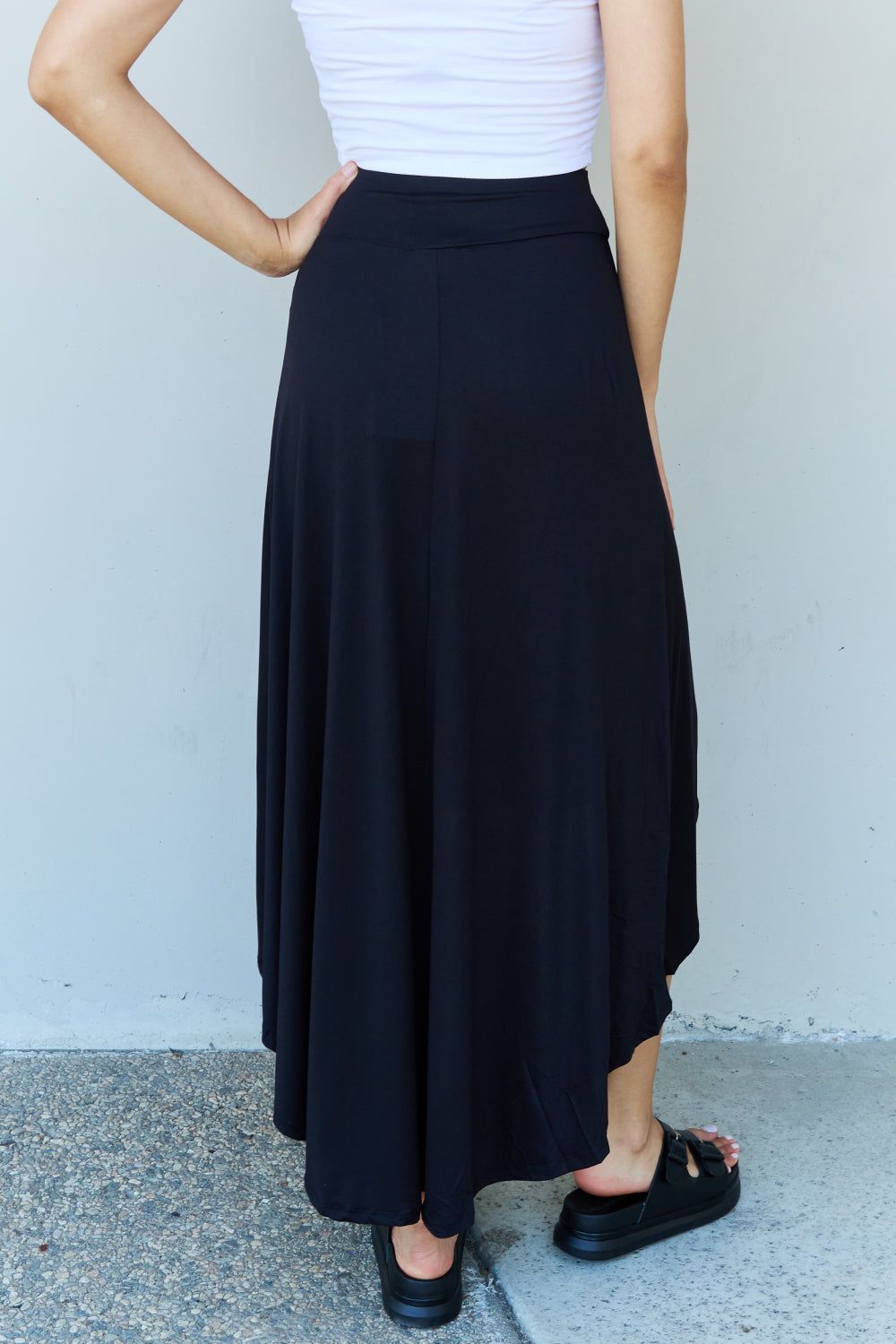 Ninexis First Choice High Waisted Flare Maxi Skirt in Black us.meeeshop - 