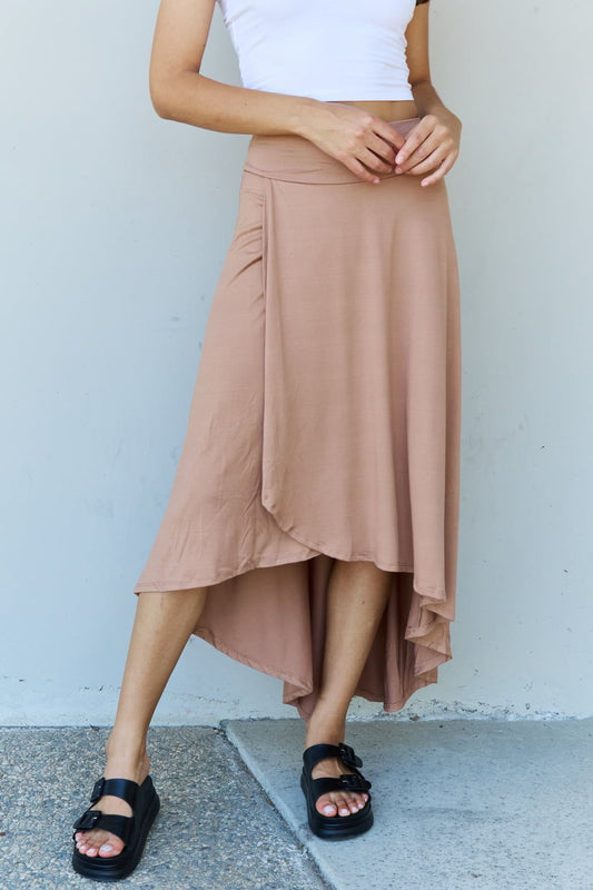 Ninexis First Choice High Waisted Flare Maxi Skirt in Camel us.meeeshop - Skirts