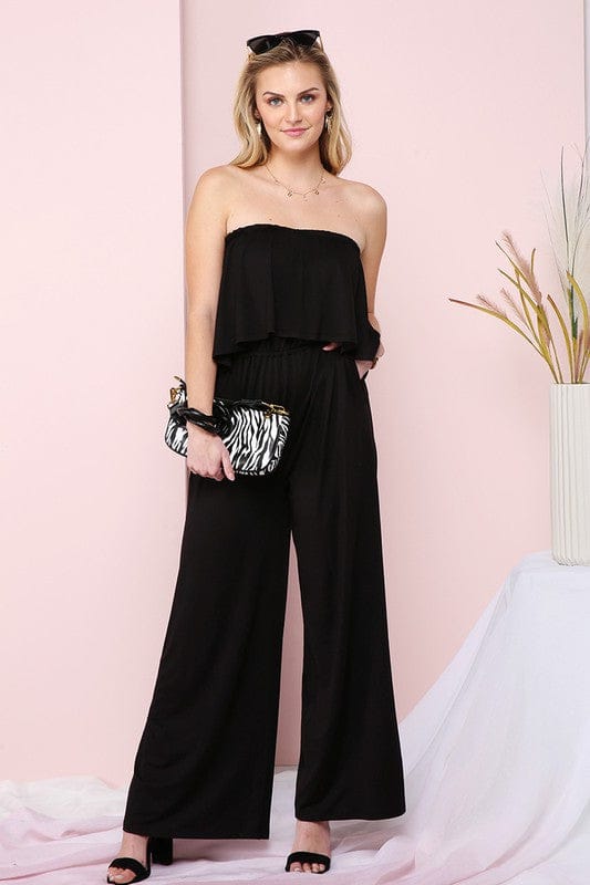 Ninexis | Flare Tube Top With Two Fer Look Jumpsuit | us.meeeshop