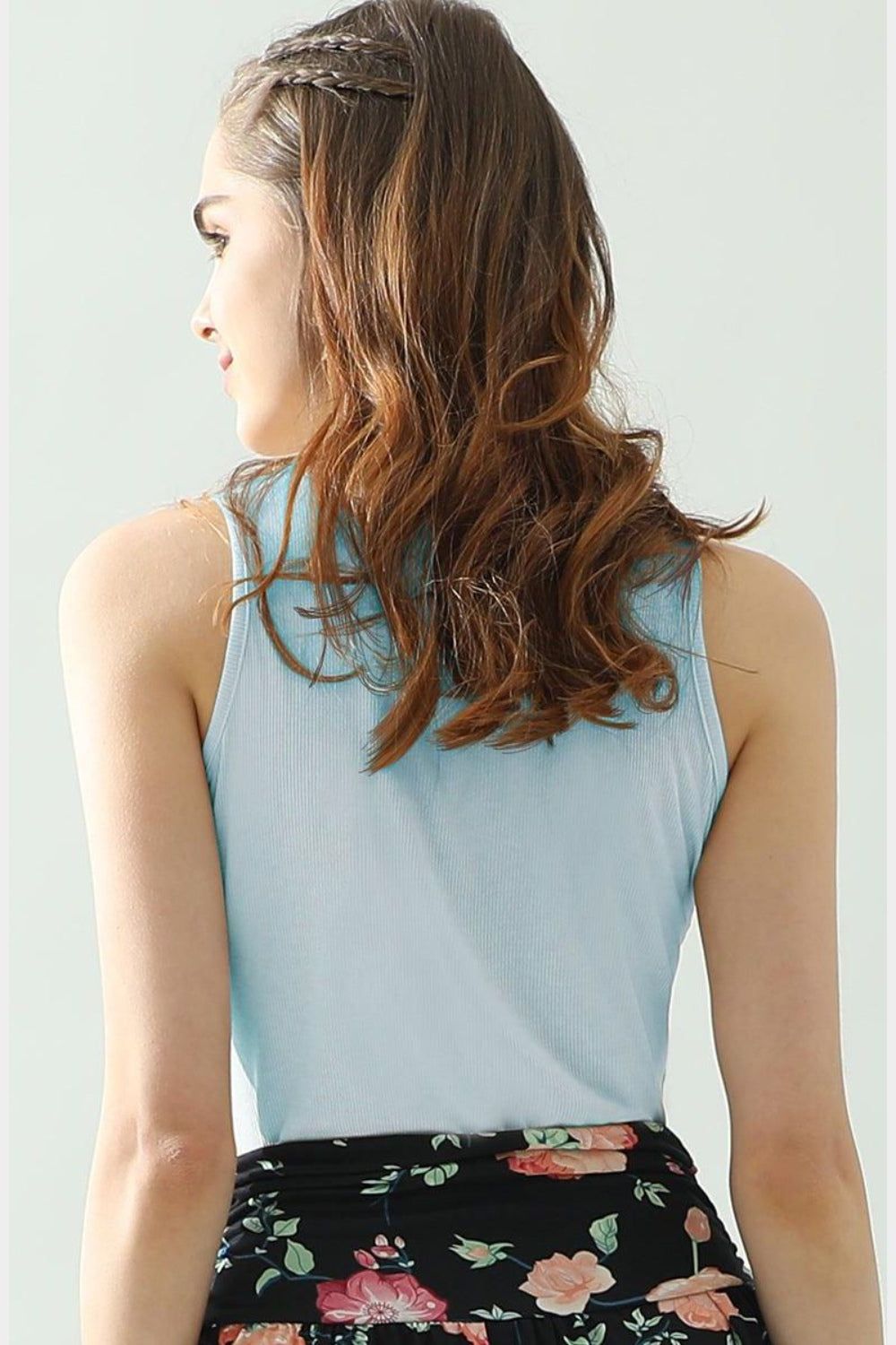 Ninexis Notched Rib Knit Tank us.meeeshop - 