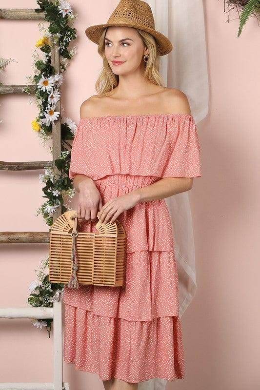 Ninexis | Off The Shoulder Three Layers Ruffle Dress - us.meeeshop