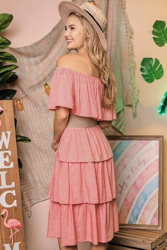 Ninexis | Off The Shoulder Three Layers Ruffle Dress - us.meeeshop