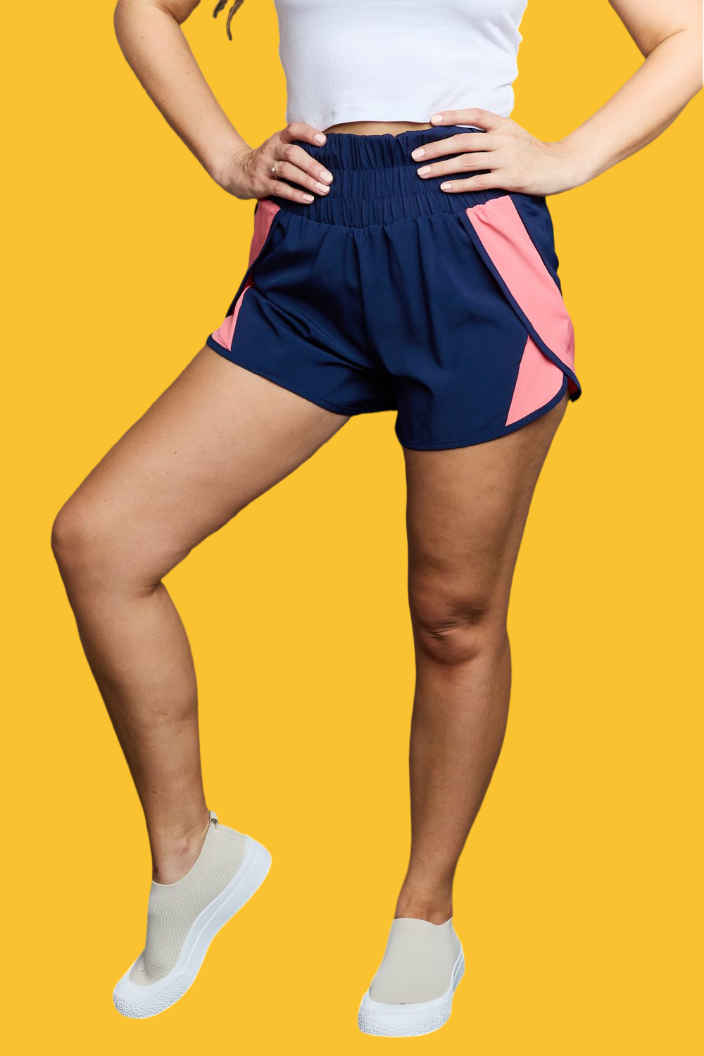 Ninexis | Put In Work High Waistband Contrast Detail Active Shorts | us.meeeshop