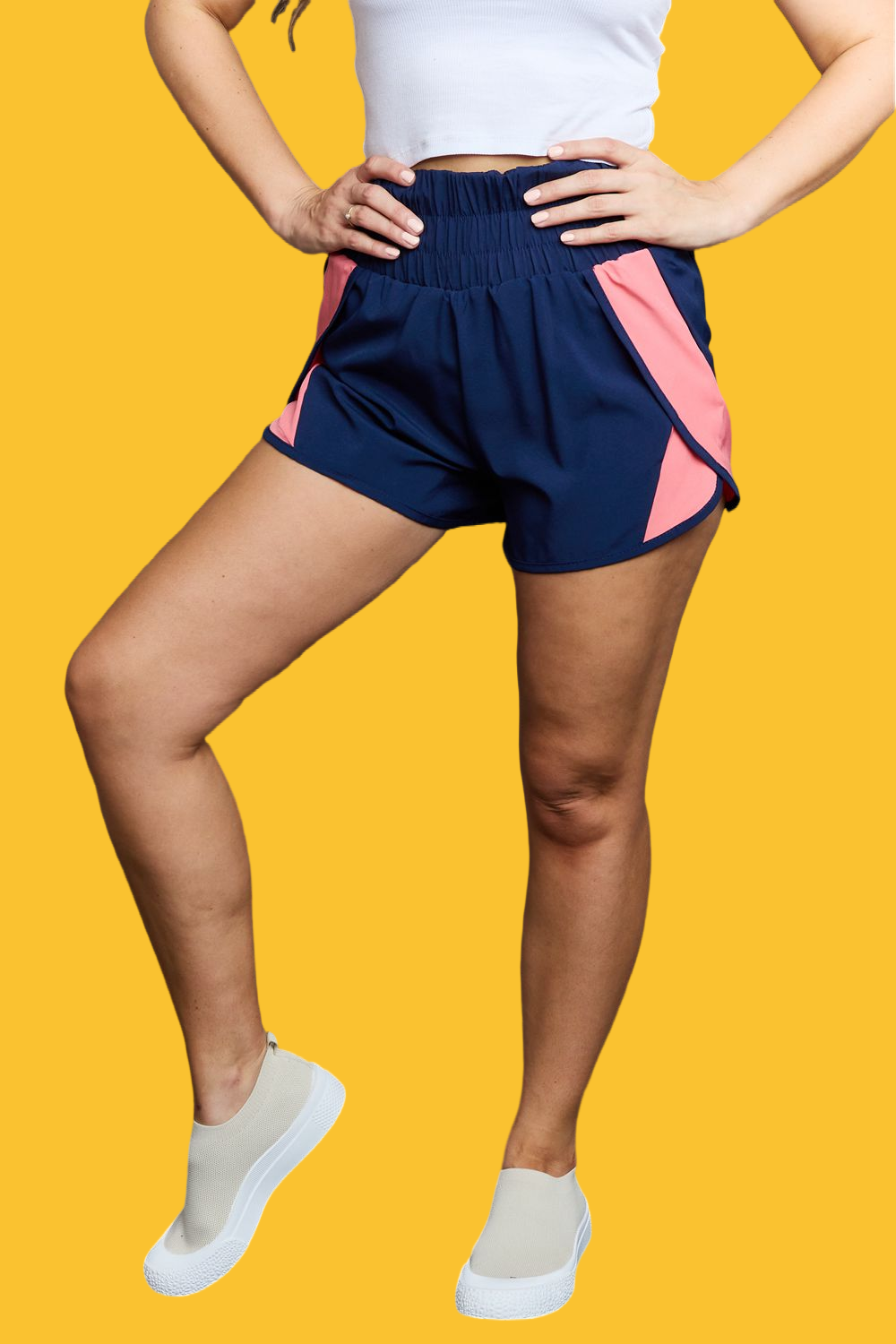 Ninexis | Put In Work High Waistband Contrast Detail Active Shorts us.meeeshop - 