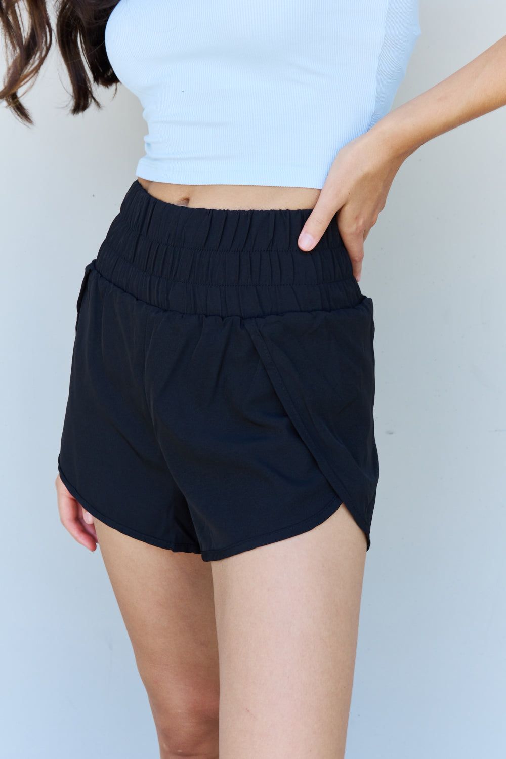 Ninexis Stay Active High Waistband Active Shorts in Black us.meeeshop - 