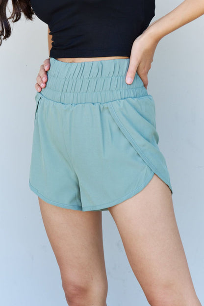 Ninexis Stay Active High Waistband Active Shorts in Pastel Blue us.meeeshop - 