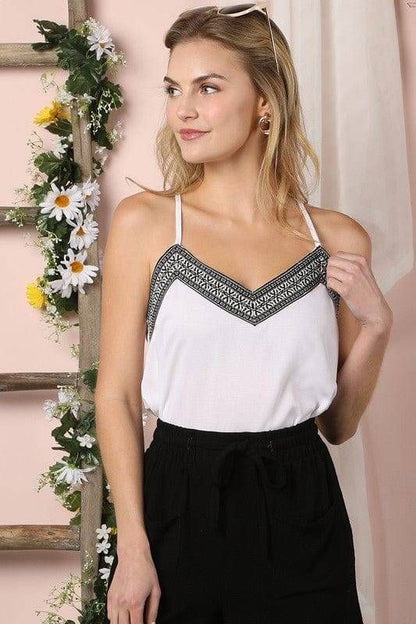 Ninexis | Trim Attached Camisole Top with Adjustable Trim us.meeeshop - 