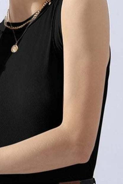 Ninexis Ribbed Round Neck Tank - us.meeeshop