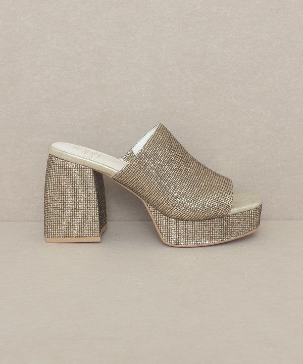 OASIS SOCIETY Crystal - Sparkling Platform Slide us.meeeshop - 