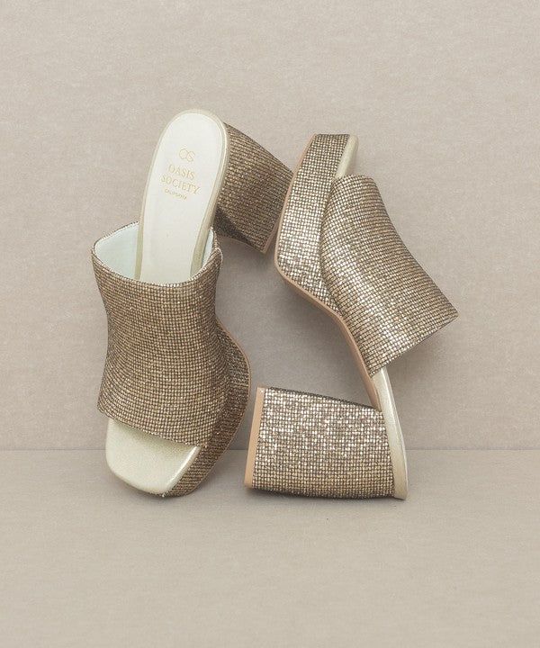 OASIS SOCIETY Crystal - Sparkling Platform Slide us.meeeshop - 