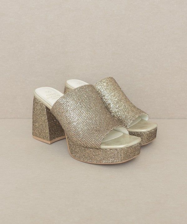 OASIS SOCIETY Crystal - Sparkling Platform Slide us.meeeshop - 