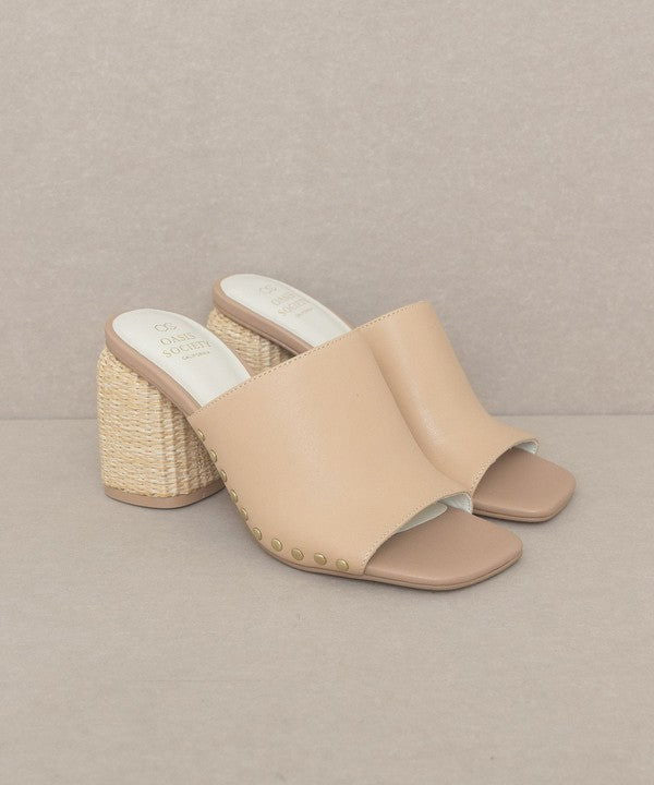 Oasis Society Serena - Studded Raffia Slide Heel us.meeeshop - 