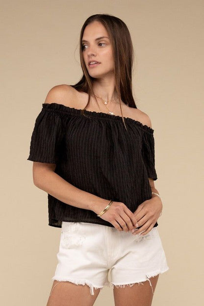 Off Shoulder Top & Shorts Pants Set us.meeeshop - 