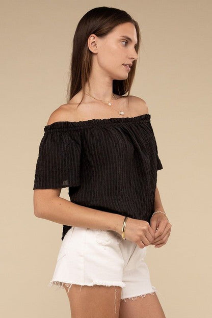 Off Shoulder Top & Shorts Pants Set us.meeeshop - 