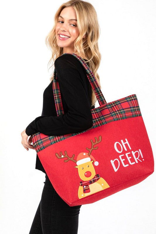 Oh Deer Christmas Oversize Tote us.meeeshop - 