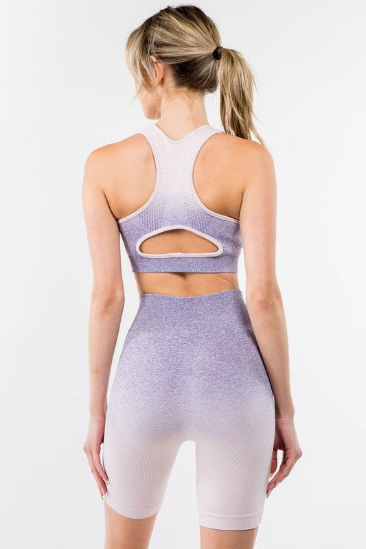 Ombre Seamless Biker Short Set us.meeeshop - 